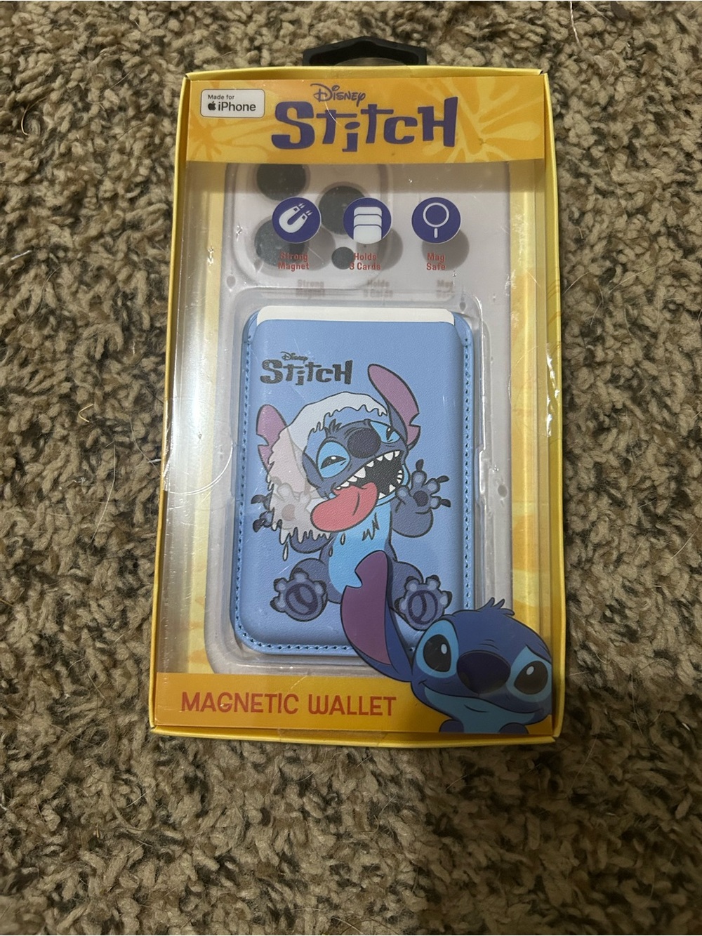Disney Stitch Light Blue Magnetic Wallet Phone Case